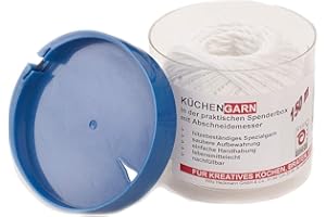 ‎ROTIX Küchengarn Küchenfaden in Spenderbox mit Abschneider Kordelbox (150 m)