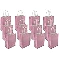 R-Moment Paper Gift Bags 12 Pieces Set Eco-Friendly Paper Bags With Handles Bulk Paper Bags Shopping Bags Kraft Bags Retail Bags Party Bags 35X25X12cm Color Pink , Psb2733Pi