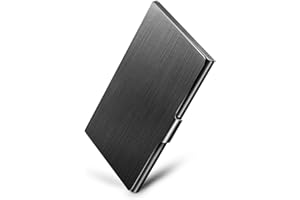 Dream Aurora Slim Business Card Holder,Black Business Card Case for Unisex,Pocket Metal Card Case, Professional Stainless Steel Business Card Holders,Purse Name Card Holder,Buckle Style Shut