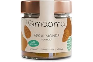 MAAMA, Crema Spalmabile alla Mandorla (74%) con Prebiotici Bio, Vegan, Senza Additivi e Senza Glutine - 1 vasetto da 200g