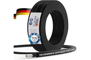 ANFIL SOLAR TECHNOLOGY Solarkabel Verlängerung ANFIL 4mm2/12AWG Solarpanel Photovoltaik Verlängerungskabel Solar PV Kabel für Fachgerechter Solarsystem Einbau (10m Schwarz)