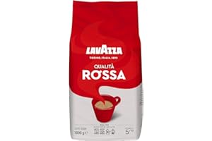 Lavazza, Qualità Rossa, Coffee Beans, Arabica and Robusta, Intensity 5/10, Medium Roasting, 1 Kg