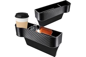 Ruayia Auto Lückenfüller Organizer, 2 Stuck Konsole Seitentasche Aufbewahrungsbox, Auto Organizer für Vordersitz Lücke Füllen, PVC Autositz Lücke Lagerung Tasche für Handys, Karten, Münz, Brillen