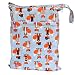 Wet Dry Bag Baby Cloth Diaper Nappy Bag Reusable with Two Zippered Pockets (Fox)