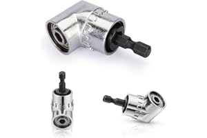 Right Angle Drill, Vakki 105 Degree Right Angle Driver Angle Extension Power Screwdriver Drill Attachment 1/4inch Hex Bit Socket Screwdriver Holder Adaptor for Tight Corner Workspace