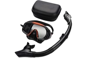 ELPRICO Snorkel Mask ,Snorkeling Scuba Dive Glasses, Swimming Glasses Snorkel Set Full Face 180°View Diving Mask With Action Camera Mount