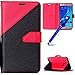 Produktbild MoreChioce kompatibel mit Galaxy J7 2016 Lederhülle,Bunt Hülle kompatibel mit Galaxy J7 2016,Bookstyle Leder Wallet Klappbar Stand Flip Ledertasche Magnetverschluß Schwarz + Rot,EINWEG