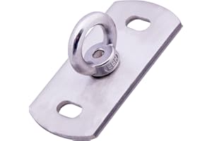 Toldoro® Fixation Plafond en Acier Inoxydable avec Chevilles & vis/Crochet Mural a Visser jusqu'à 400 kg/Crochet Plafond pour Fauteuil Suspendu, Voile Solaire, balancoire d'amour, Sac de Frappe