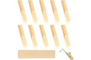 FOGBUSH Professional Saxophone Reeds, 10Pcs Clarinet Reeds Strength 1.5 with Storage Box, Laser Engraved Marking Thinner Tip Traditional Sax Reeds for Easy Play Beginner