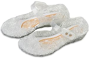WUYOR Girls' Princess Elsa Shoes Mary Jane Dance Party Cosplay Shoes Snow Queen Princess Birthday Sandals for Little Kids