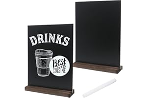 DUTWROY Tabletop Chalkboard Sign with Stand 2 Pack 8.5x11'' Menu Chalk Board Sign Vintage Message Boards for Wedding Bar and Restaurant