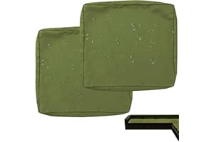 VEAI Wasserdichter Sofakissenbezug 60x60/65x65/50x45cm mit Reißverschluss für Draußen und Drinnen, Kissenbezug für Stühle, Sofas in Terrassen und Gärten(Green,65x65x10cm(2pc))