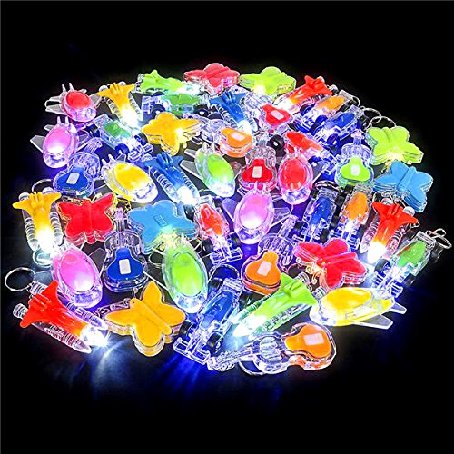 German Trendseller® – 12 x LED Anhänger – Mix ┃ 13 cm ┃ Kindergeburtstag ┃ Mitgebsel ┃ Blinklicht ┃ Schaltfunktion ┃ 12 Stück - 5