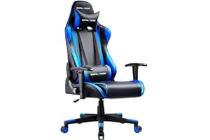 GTPLAYER Fotel gamingowy Krzesło do biurka biurowe obrotowe Krzesło dla graczy z regulacją wysokości o ergonomicznej konstrukcji niebieski
