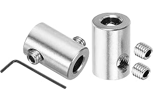 PATIKIL Morsetto per Cavo 6mm Foro Filo Corda Mollette Set, 2pz 304 Inossidabile Acciaio Doppio Fori Blocco Cavi Morsetti Clip con M5 Viti Esagonali Chiave per Raccordi per cavi, Argento