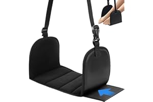 M MOACC Poggiapiedi per aereo - Poggiapiedi da viaggio con schiuma a memoria di forma, poggiagambe portatile regolabile per aerei,Travel Essentials Piede Amaca con Piatti di Supporto (Medium)