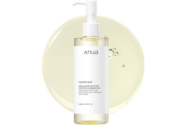 ANUA Huile Nettoyante Heartleaf Pore Control, Nettoyant Visage, Démaquillant, Anti-Points Noirs, 200 Ml