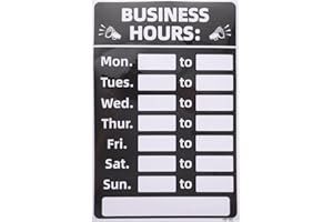 SEWACC Business Signs Business Hours Sign Hour Signs for Bank Store Opening Signs Stickers Adhesive business hours sign Rewritable Closed Open Office Hours Sign
