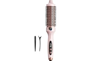Wavytalk Thermal Brush, Blowout Boost, Spazzola Rotonda Termica Elettrica Ionica, Per Ricci Naturali, 5 Regolazioni Di Temperatura, Meno Danni, Fusto Da 38mm, Doppia Tensione, Spina Euro, Rosa Sakura