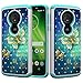 Produktbild Shinyzone Stoßfest Hybrid Hülle für Moto G6 Play, Dual Layer Handyhülle mit Luxus Bling Handarbeit Strass Diamant Muster Schwerlast Schutzhülle für Moto G6 Play,Gold Schmetterling