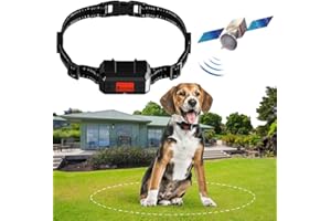 WWVVPET Collier en Cuir de citronnelle ClôTure Anti Fugue Chien sans Fil GPS pour Extérieur, Collier Anti Fugue Chien sans Fil pour IPX7 Étanche, Système De Cloture éLectrique pour De La Nouvelle