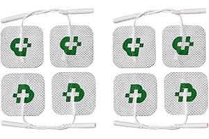 ‎TESMED TESMED Elektroden Pads für TENS und EMS Reizstrom-Geräte mit 2mm-Stecker-Anschluss, selbstklebend, 8 Stück je 50x50mm