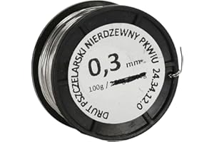 CENTRUM PSZCZELARSKIE ŁUKASIEWICZ Edelstahldraht für Rähmchen - 0,3 mm - Länge: ca. 170 m - Spule 100 g - Rostfrei - Draht für Bienenstockrahmen - Imkerei - Landwirtschaft - Industrie