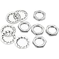 sourcing map Lamp Tube Threaded Lock Nuts with Washers M10 Screw Thread Hex Fasteners for Chandelier Ceiling Light Repair Assembly DIY Hardware, Pack of 80