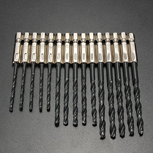 Mohoo 15 Pieces Set High Speed Steel Bohrer drill bit 3mm/4mm/5mm für Holz, Kunststoff und Aluminium Kupfer Stahl