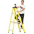 The Workplace Depot 6 Tread Fibreglass Step Ladder – Lightweight, Stable & EN-131 Certified – Professional-Grade Ladder for Electrical & Industrial Use