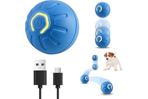 NNOUONN Electric Interactive Dog Toy Ball, Automatic Active Rolling Balls for Small Medium Dogs Cats, Self Moving Bouncing Jumping Rechargeable Funny Pet Toys for Boredom Puppy Cat Kitten Indoor Outdoor(Blue)