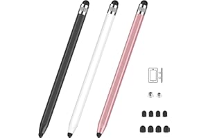 MEKO rysik do tabletu, 3 sztuki, 2 w 1, z magnetyczną gumową końcówką, rysik dotykowy do wszystkich tabletów/telefonów komórkowych, takich jak iPhone/iPad/Pro/Mini/iWatch /