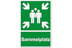 ‎STROBO XXL Sammelplatz Schild 30 x 40 cm aus stabiler PVC Hartschaumplatte 5 mm Sammelstelle Sammelpunkt mit UV-Schutz von STROBO