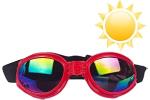 Pacienjo Lunettes pour Chiens | Lunettes Chat | Lunettes Confortables pour Petite Race Lunettes Protection UV Lunettes Coupe-Vent Anti-buée pour Chien