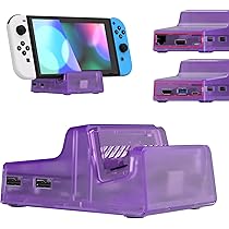 eXtremeRate Clear Atomic Purple Custom Full Set Shell for Nintendo