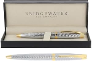 Bridgewater Pen Company Executive Ball Point Pen Collection, Boxed & Sleeved (Lancaster, Gold Trim)