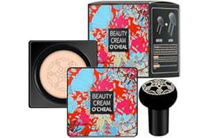 LOOUXC Air Cushion solare Oil Control, Fondotinta BB Cream, Cushion Fondotinta, Fondotinta CC Crema- Naturale