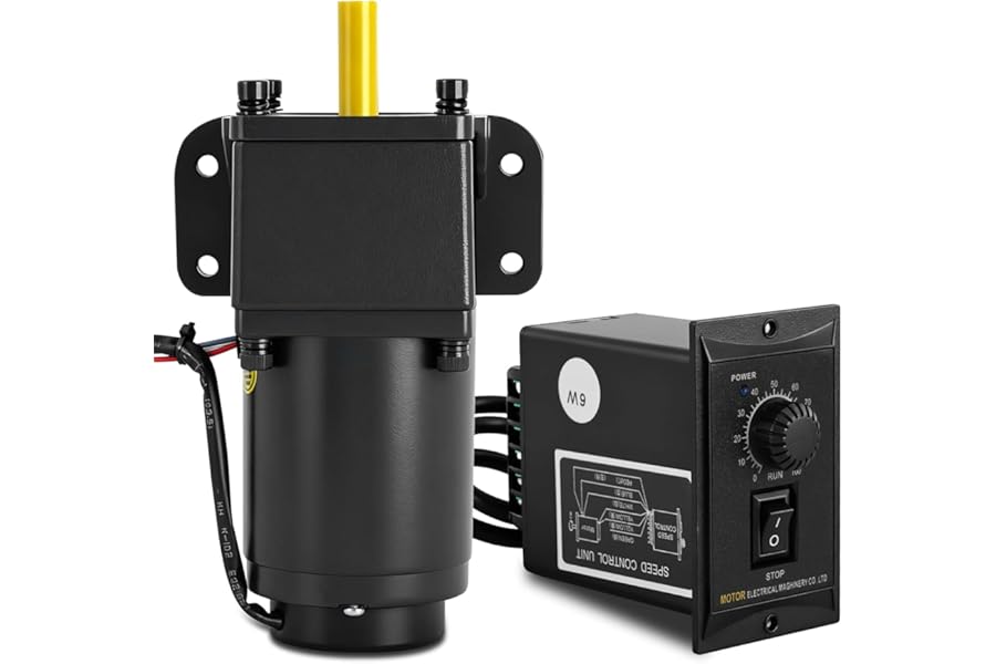 MXBAOHENG 6W Adjustable Speed Electric Gear Motor 230V AC Single Phase High Torque Motor with Speed Controller (20K Reduction Ratio)