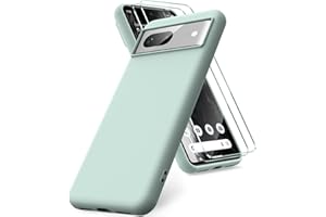 Vansdon Etui kompatybilne z Google Pixel 8, 2 sztuki folii pancernej, miękkie etui z płynnego silikonu TPU, odporna na uderzenia guma, żel silikonowy, kolor miętowy