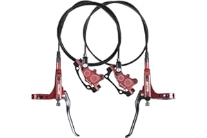 ThinkTop Bike 4 Piston Hydraulic Disc Brake, CNC Machining MTB Bicycle Oil Pressure 4 Piston Driving Brake Caliper, Left (Front) 800/Right (Rear) 1400mm