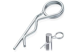 Nasxkji 20 Pieces R Clips 2×50 mm Cotter Pins Double Loop Spring Pins for Tractors Lawn Mowers Agricultural and Outdoor Equipment