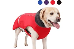 XUANNIAO Hundemäntel für kaltes Wetter, warme Winterjacken für Hunde, reflektierende Weste, Retro-Stil, wasserdicht und winddicht für Hunde (Rot, Größe XL)