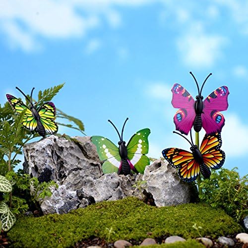 16pcs Miniature Butterfly Fairy Garden Ornament Plant Pot Bonsai Decor Color Random