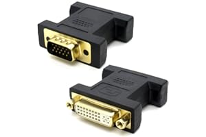 VMOJO DVI auf VGA Adapter DVI-I (24+5) Buchse zu VGA HD15 Stecker Konverter Digital auf Analog Adapter für Monitor, PC, Beamer, Grafikkarte