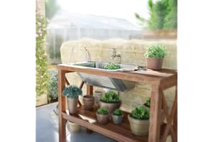 DEANTE Sink for Outdoor and Indoor Use Satin/Gloss Includes Siphon and Drain Fitting - Sink, Basin, Wash Trough