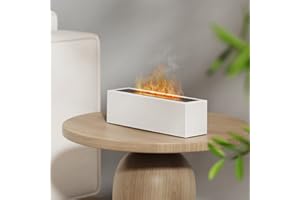 Umidificatore con Effetto Fiamma, Ankrs Diffusore di Oli Essenziali 200ML, 3 in 1 Diffusore con Effetto Fiamma, Diffusore di Aromi di Fuoco, Luce Regolabile, Spegnimento Automatico, Aromaterapia
