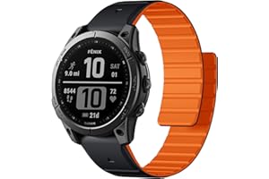 Laffav Pasek magnetyczny kompatybilny z zegarkiem Garmin Fenix 6 Pro / Fenix 6 / Fenix 7 / Fenix 7 Pro / Fenix 5, silikonowy pasek QuickFit 22 mm do Garmin Instinct/Epix 2 Pro 47 mm / Forerunner 945 /