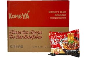 YIJIA Komeya | Pack 24 Ramen Fideos Instantáneos Sabor Ternera - Instant Noodle Tallarines Coreano