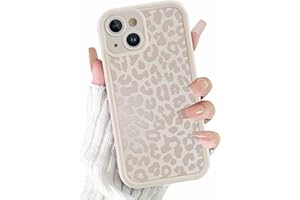 ZhuoFan Hülle für iPhone 13 6,1”, Aesthetic Leopard Muster Handyhülle Weiß Matte Schutzhülle Ultra Weich Silikon Dünn TPU Case Stoßfest Kratzfest Bumper Cover, 07