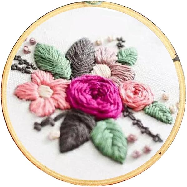 Dimensions 72-70028 Orange and Blue Flowers Punch Needle